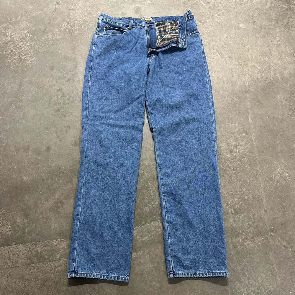 L.L.Bean Classic Fit Flannel Lined Jeans 36x34 Made in Mexico Denim Outdoors